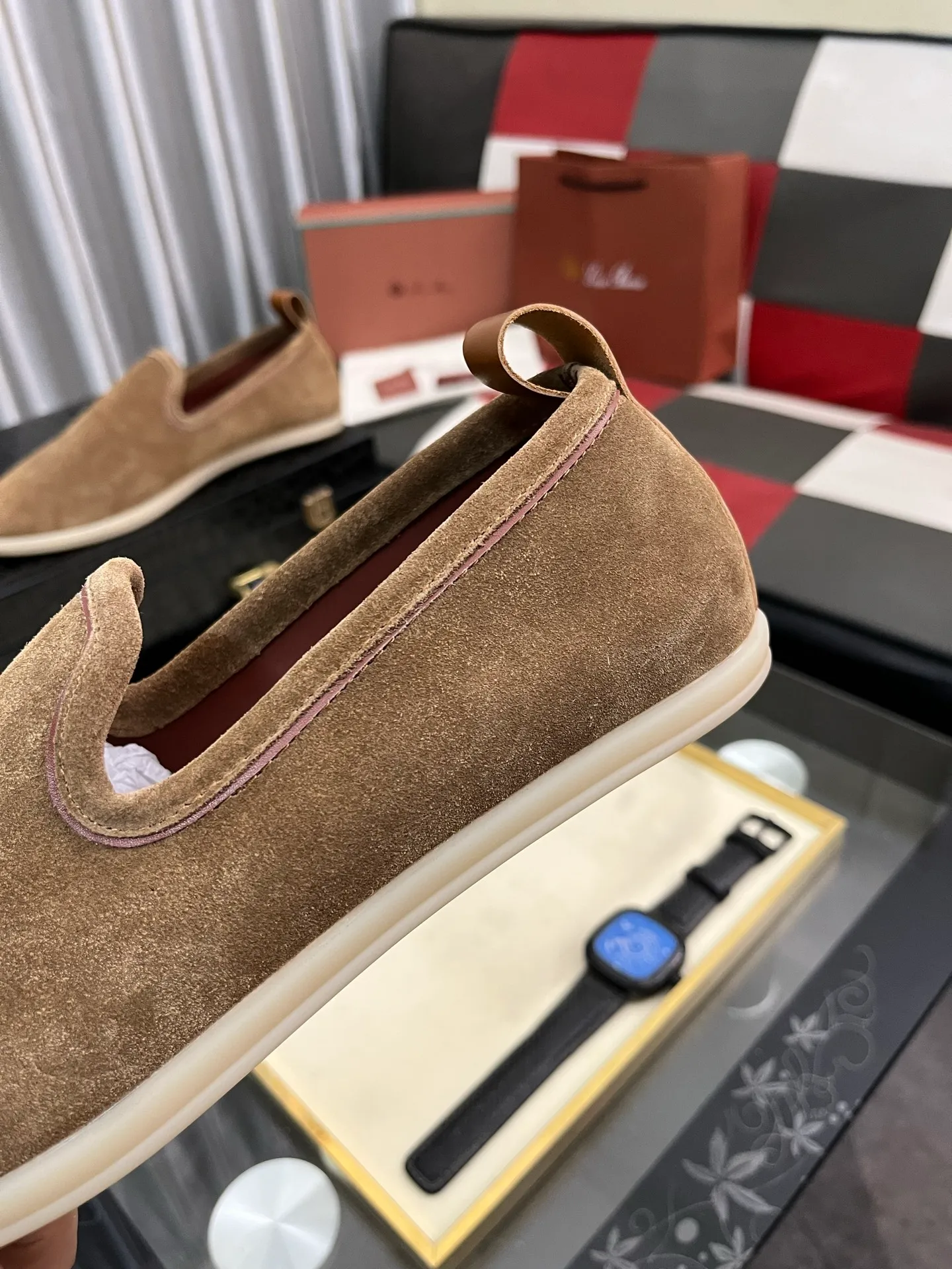 Men's men's shoes 💰420⌚️⌚️Loro*Piana pure original 2023 soft and comfortable LP deerskin flat casual star same style slip-on Loft men's shoes size 38-44